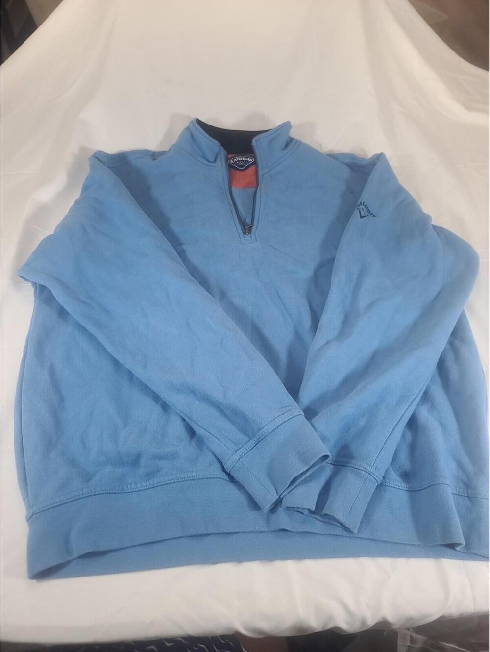 Callaway 1/4 Zip Pullover Jacket Golf Sport Men's Size L Blue Fleece CS55104